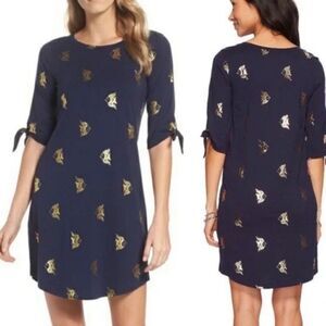 Lilly Pulitzer Preston Dress In True Navy Reel It In Allover Size XS